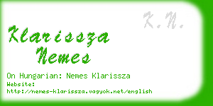 klarissza nemes business card